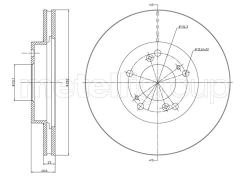 METELLI Bremseskive 230503c ventileret 282mm 23mm for HONDA ACURA