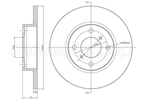 METELLI Bremseskive 230603 fuld 247mm 12mm for OPEL SUZUKI