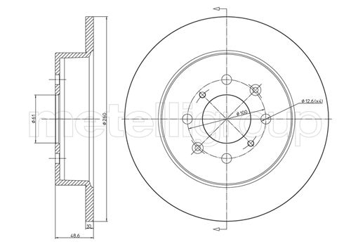 METELLI Bremseskive 230579c fuld 260mm 10mm for HONDA