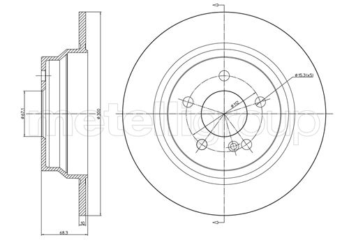METELLI Bremseskive 230624c fuld 300mm 10mm for MERCEDES-BENZ