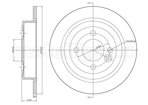 METELLI Bremseskive 230667c fuld 259mm 10mm for MINI
