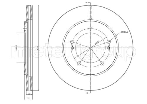 METELLI Bremseskive 230697 ventileret 310mm 22mm for SUZUKI