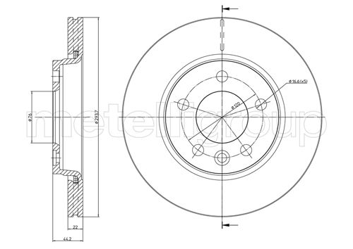 METELLI Bremseskive 230728 ventileret 294mm 22mm for VW