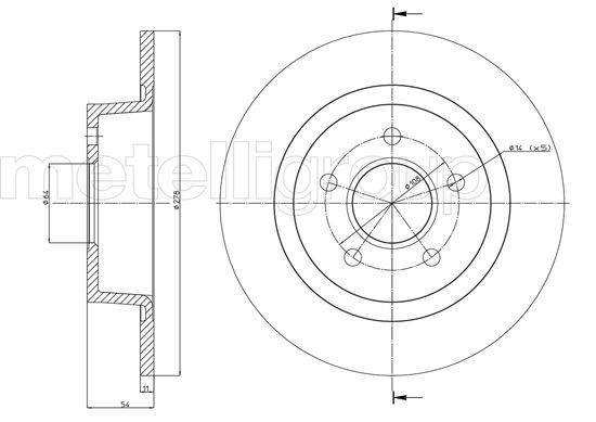 METELLI Bremseskive 230761c fuld 278mm 11mm for FORD