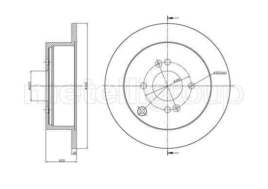 METELLI Bremseskive 230931c fuld 262mm 10mm for KIA