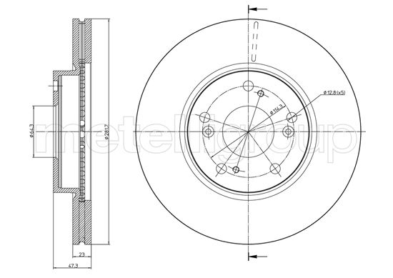 METELLI Bremseskive 230932c ventileret 282mm 23mm for HONDA