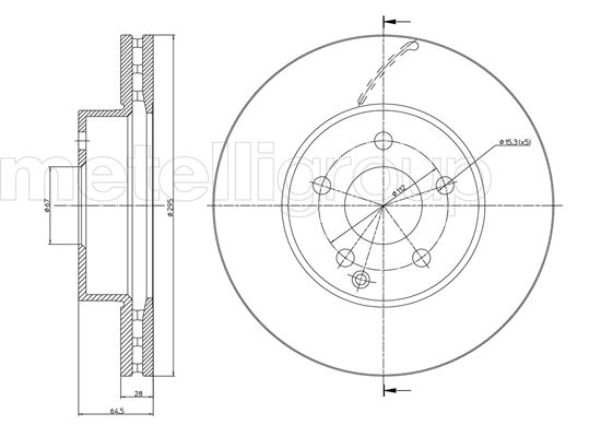 METELLI Bremseskive 230935c ventileret 295mm 28mm for MERCEDES-BENZ