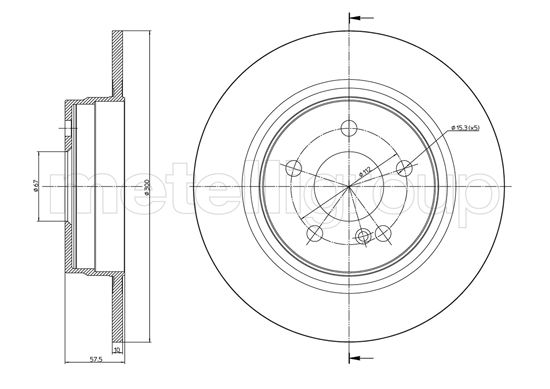 METELLI Bremseskive 230938c fuld 300mm 10mm for MERCEDES-BENZ