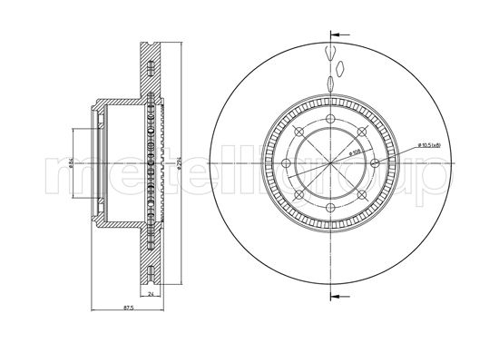 METELLI Bremseskive 230994c ventileret 294mm 24mm for IVECO