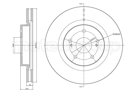 METELLI Bremseskive 230966c ventileret 294mm 25mm for SUZUKI