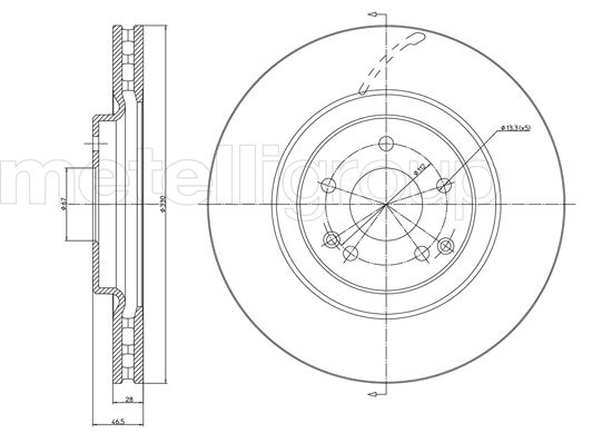 METELLI Bremseskive 231035c ventileret 330mm 28mm for MERCEDES-BENZ