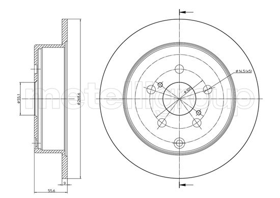 METELLI Bremseskive 231063c fuld 269mm 9mm for TOYOTA
