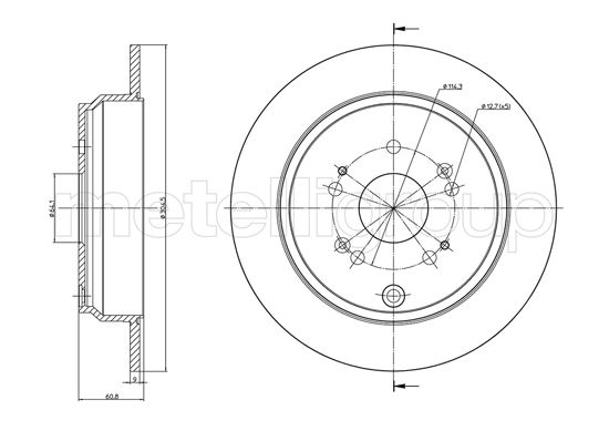 METELLI Bremseskive 231135c fuld 304mm 9mm for HONDA