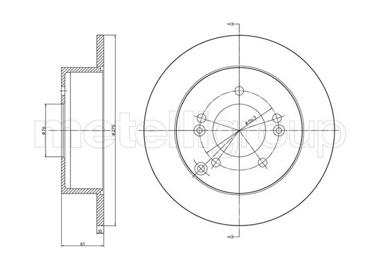 METELLI Bremseskive 231193c fuld 275mm 10mm for KIA