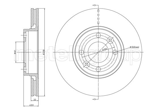 METELLI Bremseskive 231342c ventileret 258mm 22mm for MERCEDES-BENZ DACIA RENAULT TRUCKS RENAULT