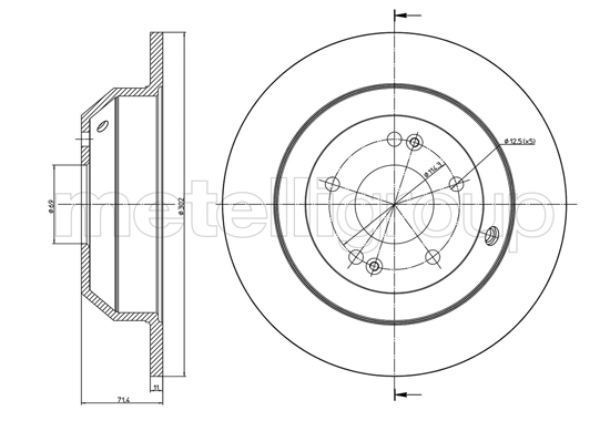 METELLI Bremseskive 231347c fuld 302mm 11mm for KIA
