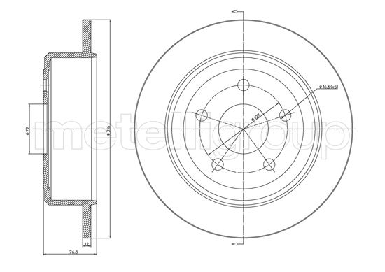 METELLI Bremseskive 231428c fuld 316mm 12mm for JEEP
