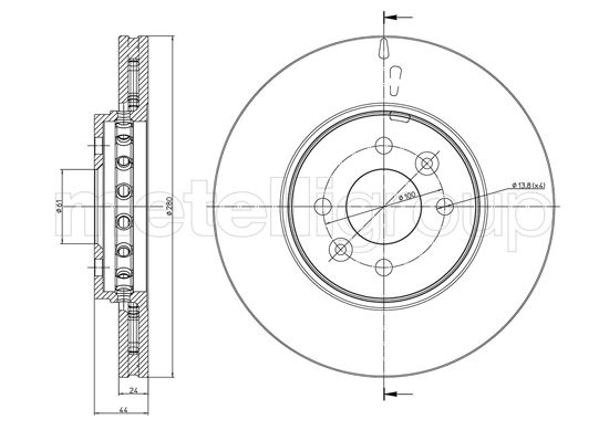 METELLI Bremseskive 231468c ventileret 280mm 24mm for RENAULT DACIA