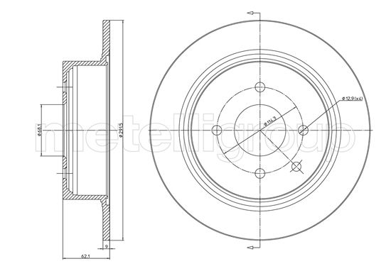 METELLI Bremseskive 231473c fuld 292mm 9mm for NISSAN