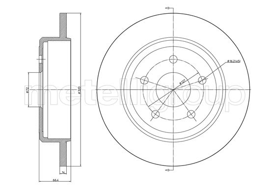 METELLI Bremseskive 231546c fuld 320mm 14mm for JEEP