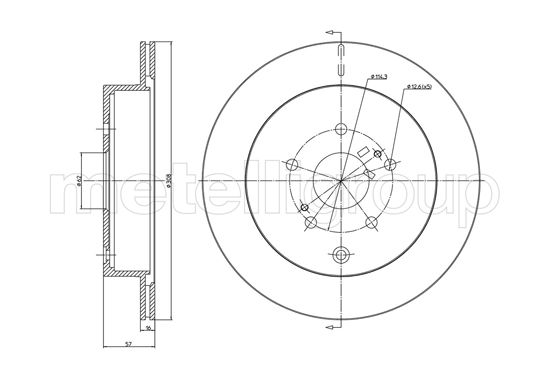 METELLI Bremseskive 231639c ventileret 308mm 16mm for SUZUKI