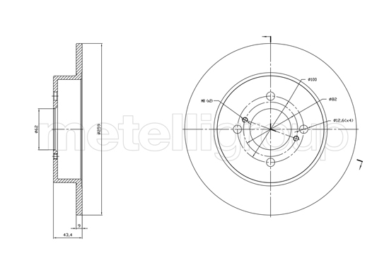 METELLI Bremseskive 231758c fuld 259mm 9mm for SUZUKI
