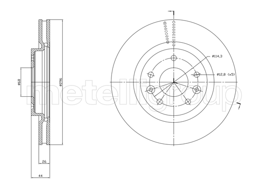 METELLI Bremseskive 231762c ventileret 296mm 26mm for RENAULT NISSAN