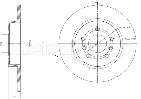 METELLI Bremseskive 231763c fuld 290mm 13mm for NISSAN RENAULT