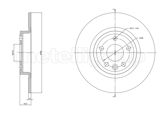 METELLI Bremseskive 231864c fuld 300mm 10mm for JAGUAR LAND ROVER