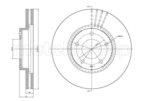 METELLI Bremseskive 231163c ventileret 296mm 28mm for MAZDA