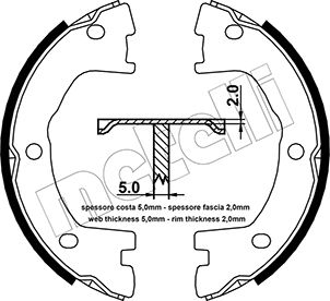 METELLI Bremsebakkesæt, parkeringsbremse 530077 for IVECO