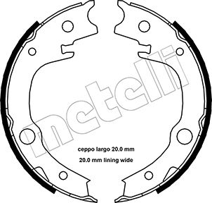 METELLI Bremsebakkesæt, parkeringsbremse 530443 for TOYOTA