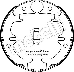 METELLI Bremsebakkesæt, parkeringsbremse 530444 for TOYOTA