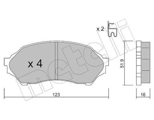 METELLI Bremseklodser 2203870 for MAZDA