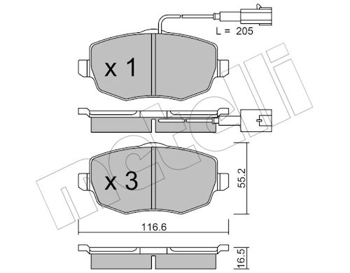 METELLI Bremseklodser 2205281