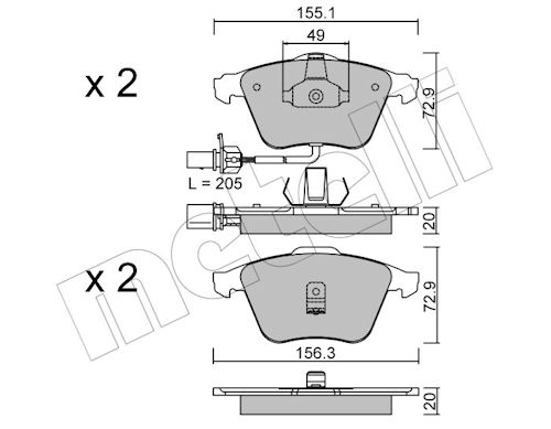 METELLI Bremseklodser 2205490