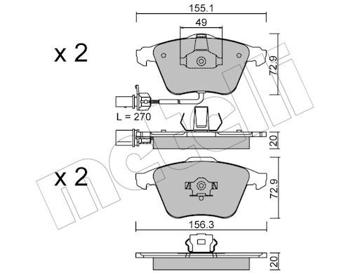 METELLI Bremseklodser 2205491