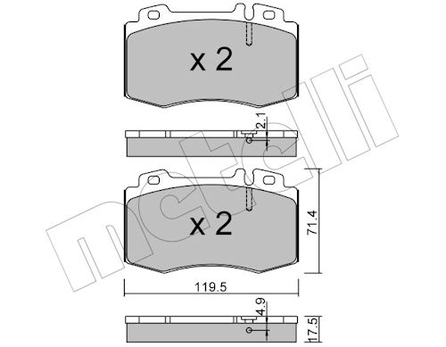 METELLI Bremseklodser 2205635 for MERCEDES-BENZ