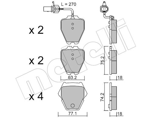 METELLI Bremseklodser 2207741