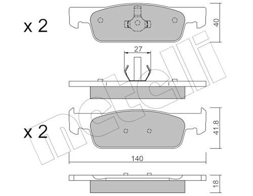 METELLI Bremseklodser 2209753