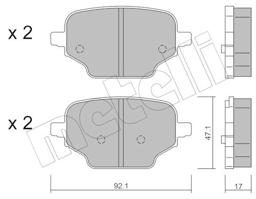 METELLI Bremseklodser 2212450