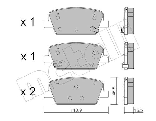 METELLI Bremseklodser 2212830