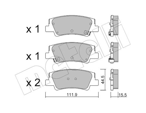 METELLI Bremseklodser 22-1299-0 for HYUNDAI KIA