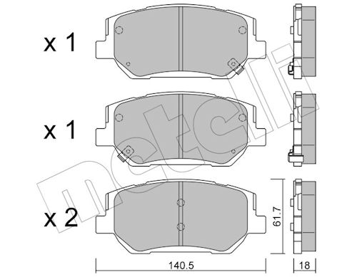 METELLI Bremseklodser 2212970 for HYUNDAI