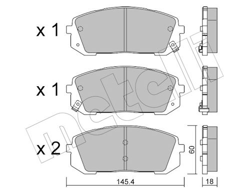 METELLI Bremseklodser 2212980 for HYUNDAI KIA