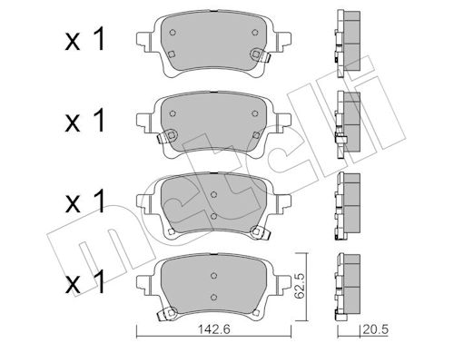 METELLI Bremseklodser 2213760 for JEEP