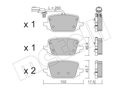 METELLI Bremseklodser 2213661 for MERCEDES-BENZ