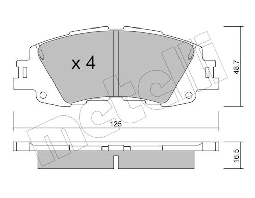 METELLI Bremseklodser 2214100 for TOYOTA