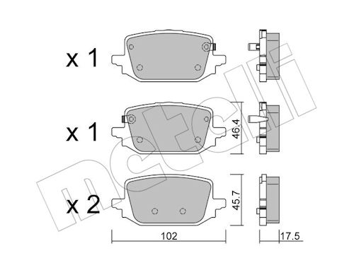 METELLI Bremseklodser 2213662 for RENAULT