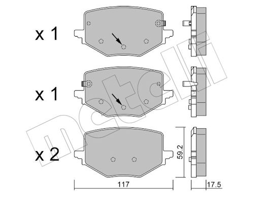 METELLI Bremseklodser 2214090 for RENAULT